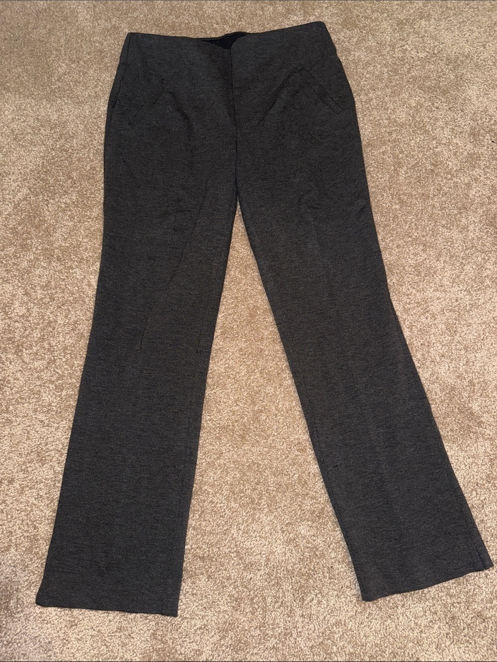 Chico's Fabulously Slimming Dark Charcoal Gray Women's Pull On Dress Pants B13